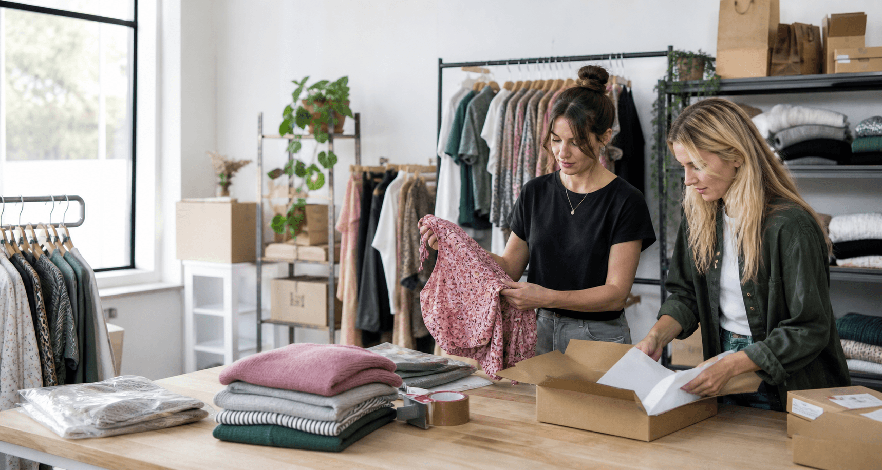 Independent fashion supplier preparing an individual order